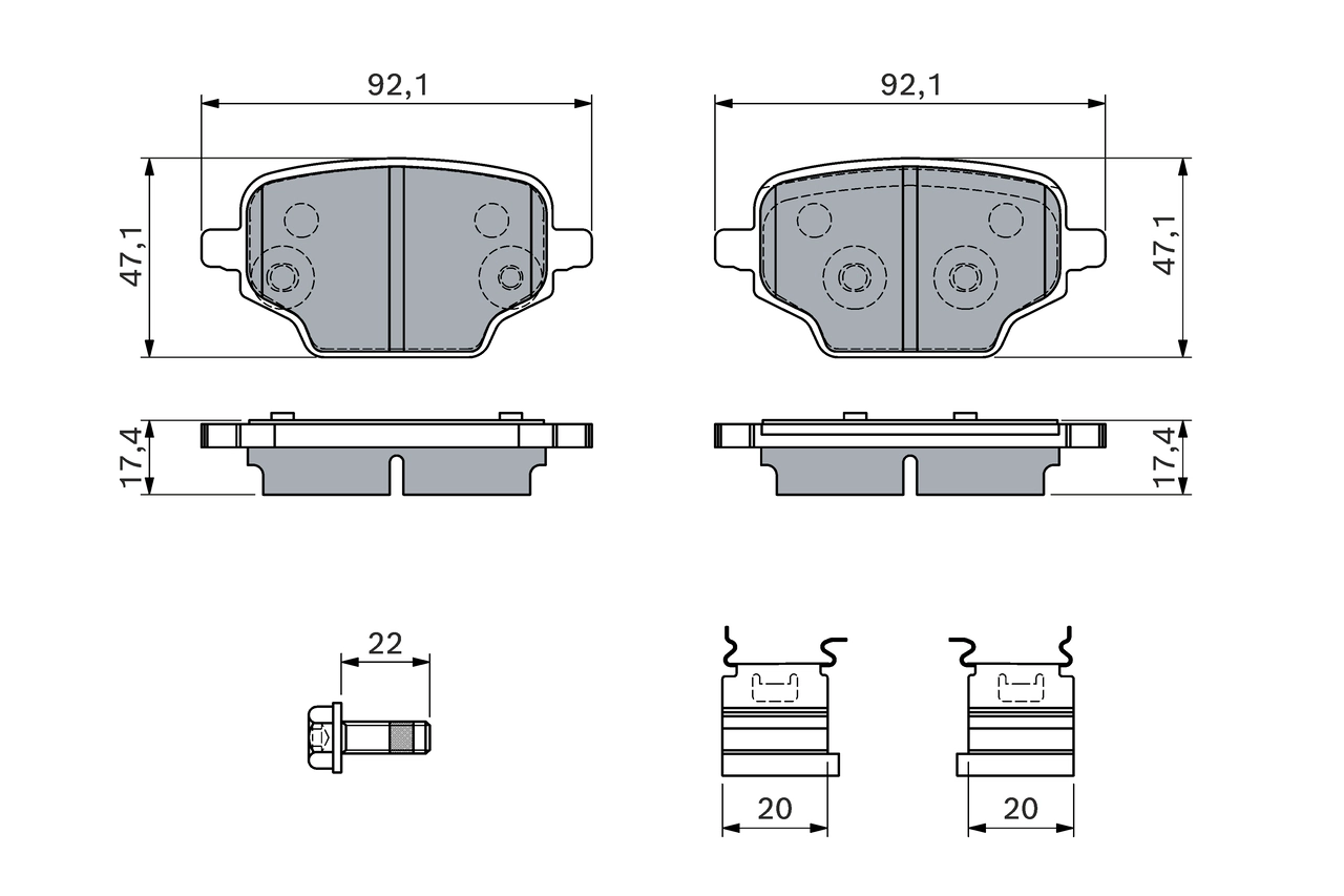 Brake Pad Set, disc brake 0 986 460 143