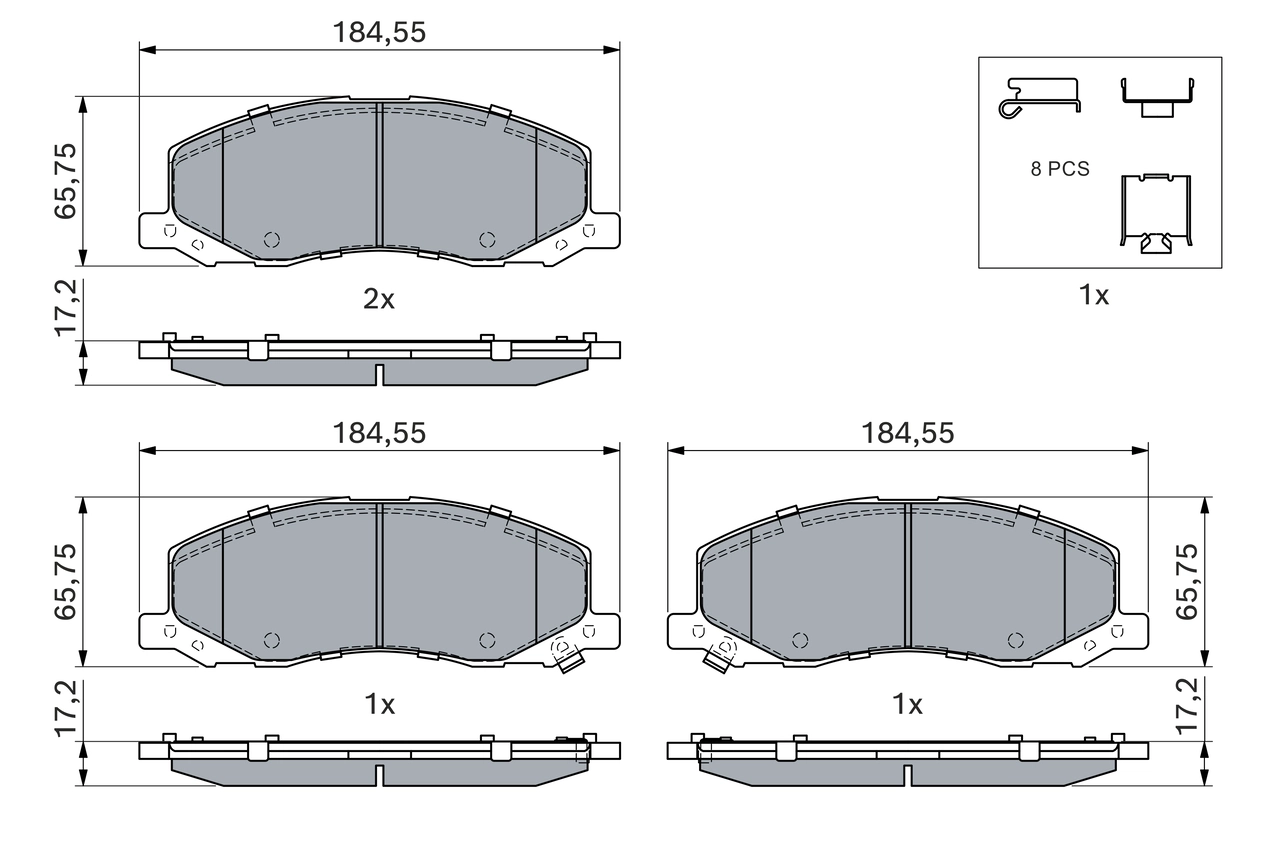 Brake Pad Set, disc brake 0 986 494 298