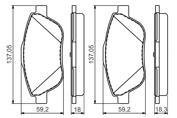 Brake Pad Set, disc brake 0 986 494 564