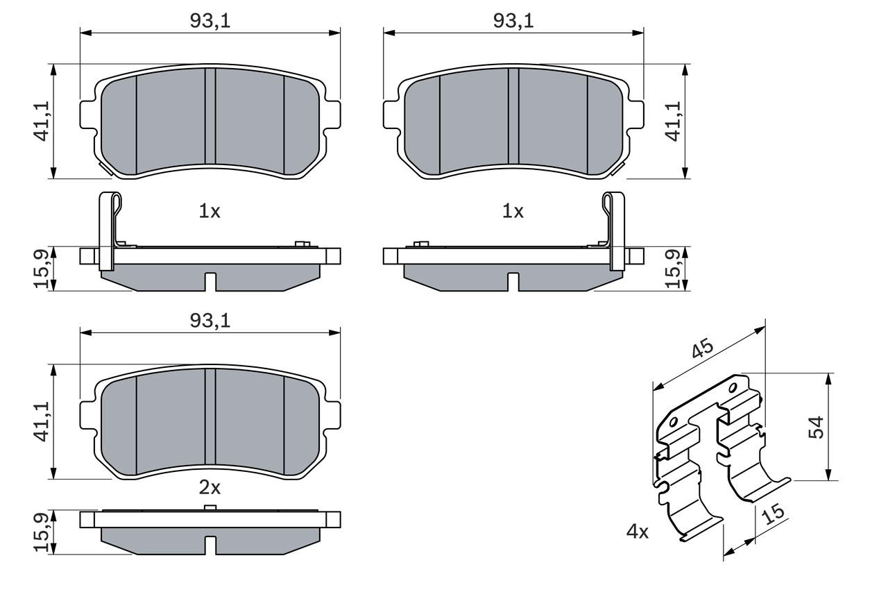 Brake Pad Set, disc brake 0 986 494 627