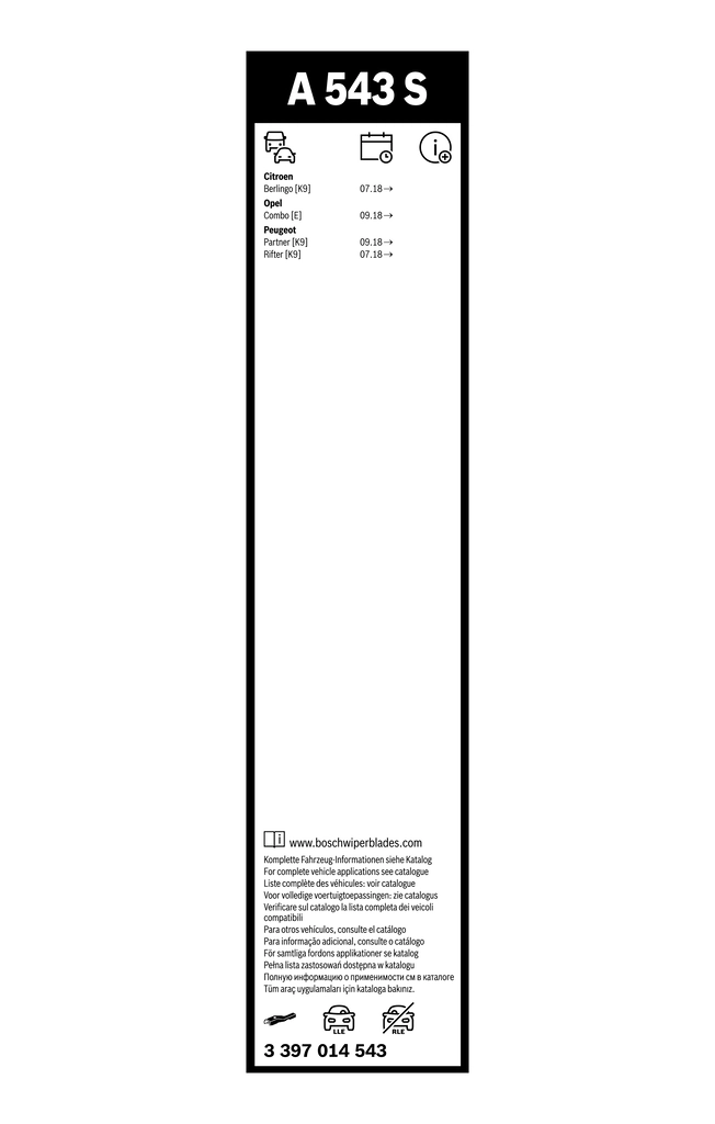 BOSCH 3 397 014 543 Wiper Blade