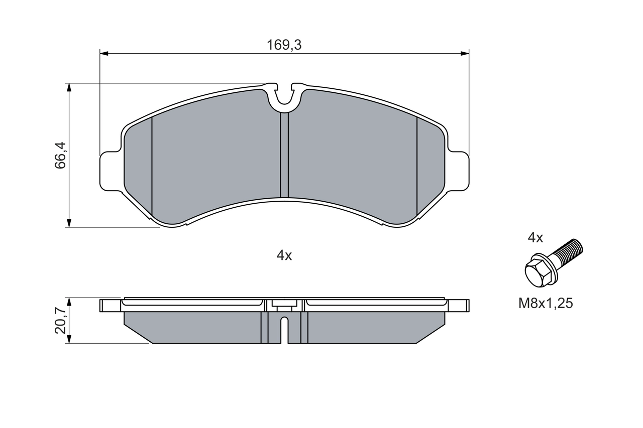 Brake Pad Set, disc brake 0 986 460 013
