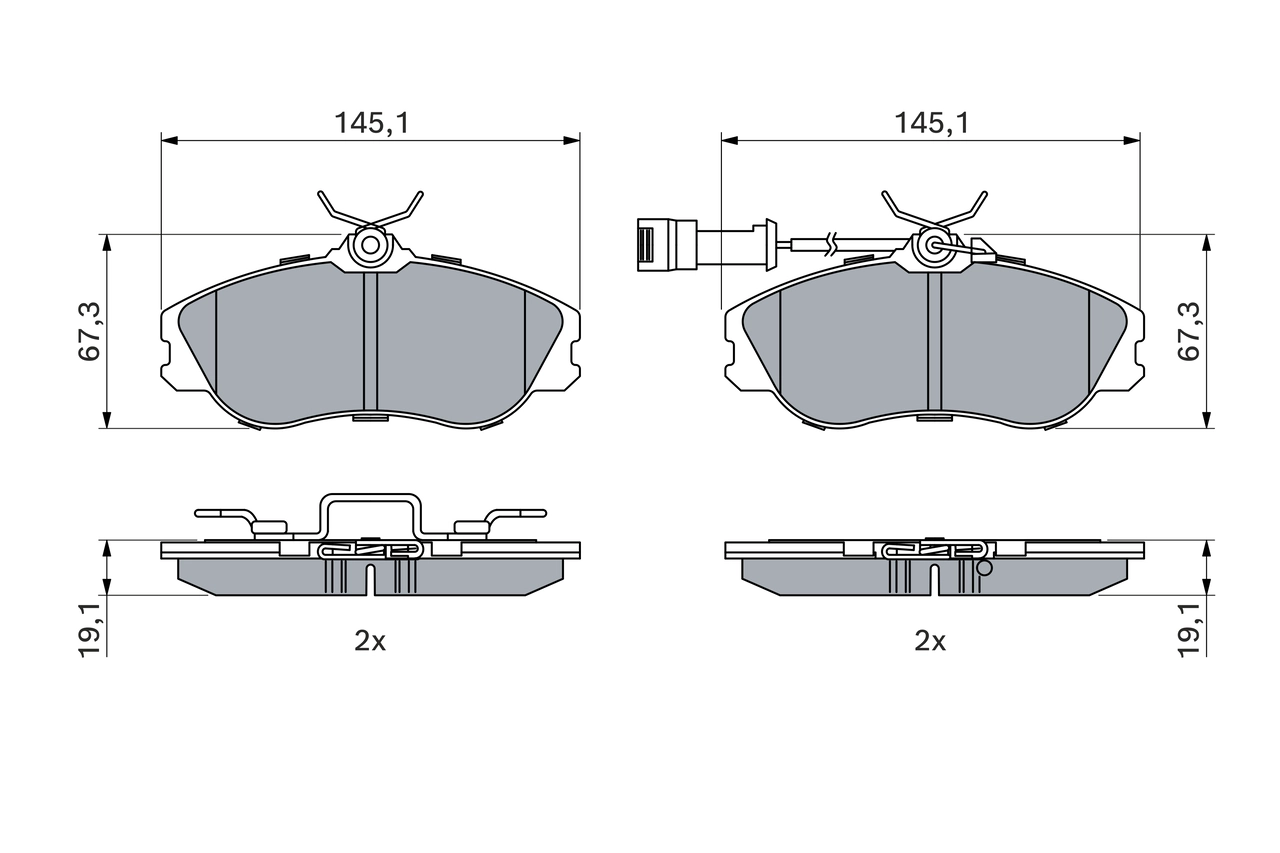 BOSCH 0 986 461 115 Brake Pad Set, disc brake