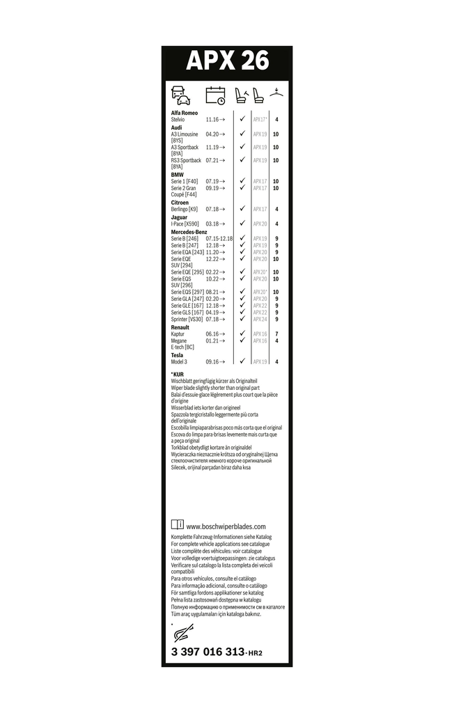 BOSCH 3 397 016 313 Wiper Blade
