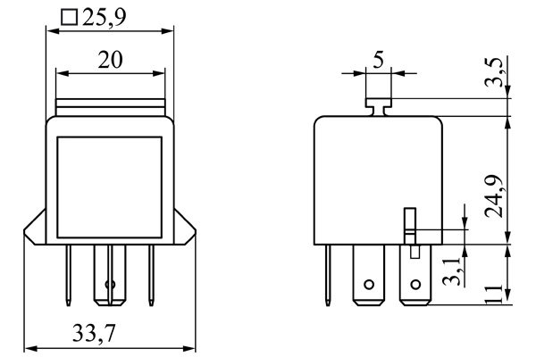 BOSCH 0 986 332 072 Relay, klaxon/horn