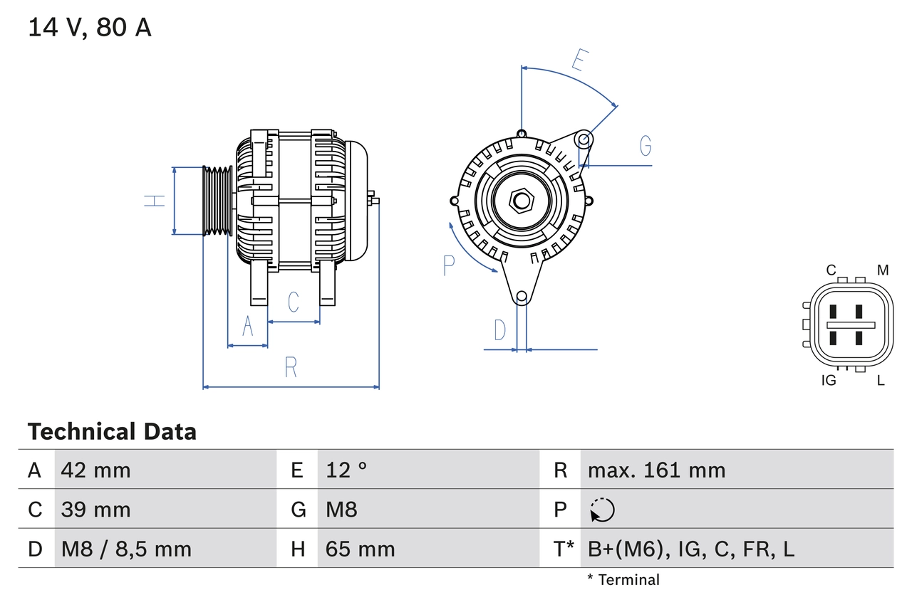 BOSCH 0 986 080 570 Alternator