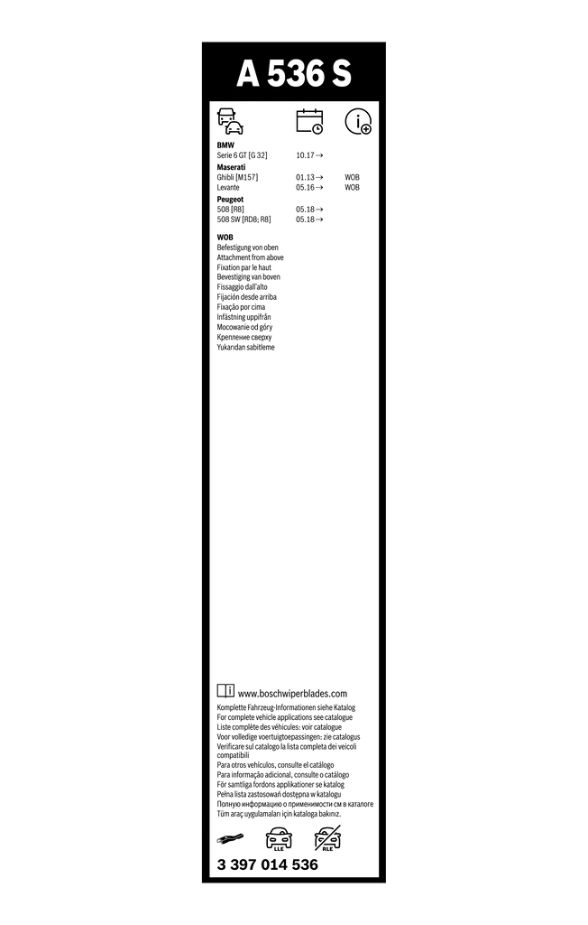 Wiper Blade Aerotwin 3 397 014 536