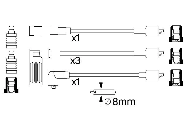 BOSCH 0 986 356 792 Ignition Cable Kit