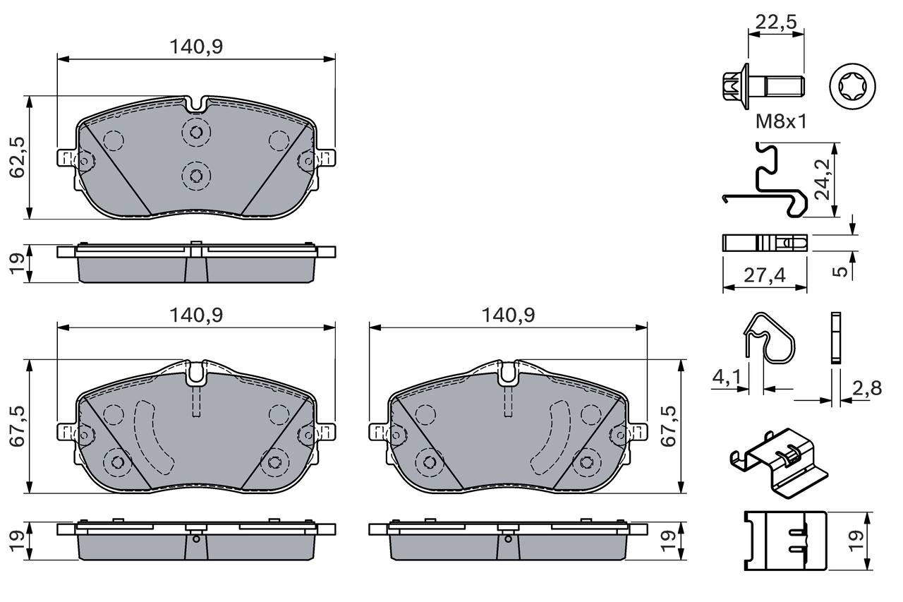 Brake Pad Set, disc brake 0 986 460 177