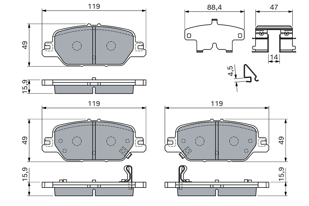 Brake Pad Set, disc brake 0 986 460 138