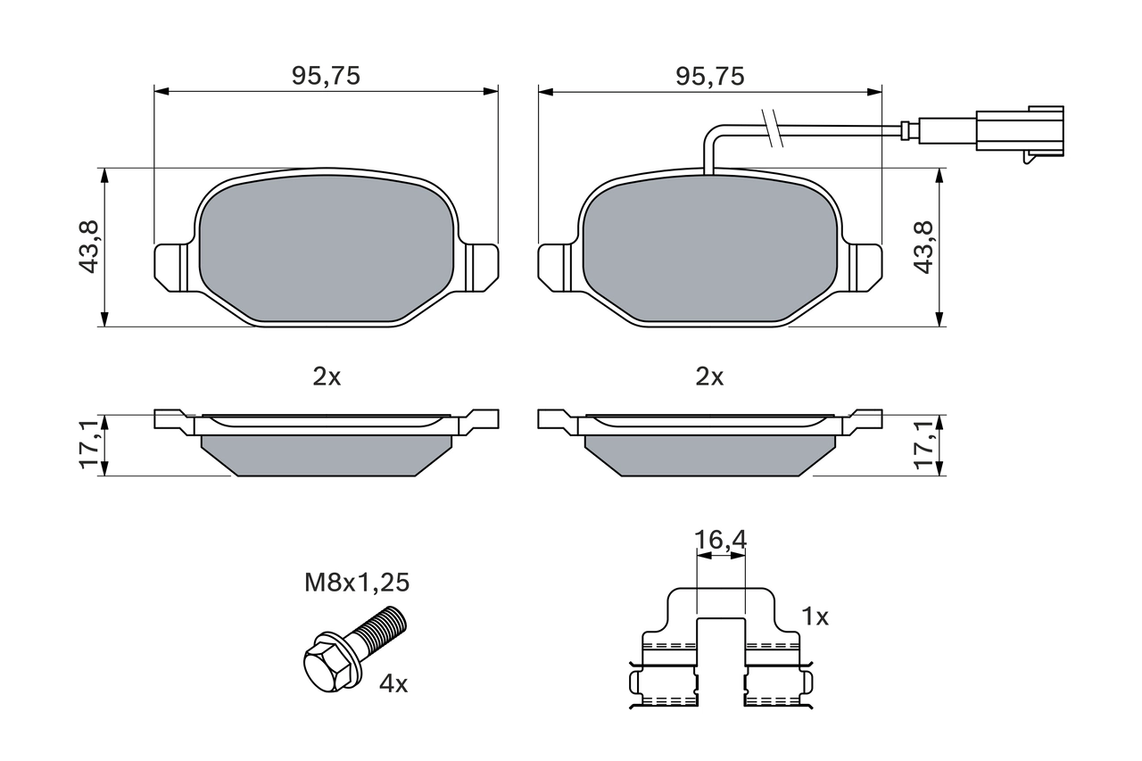 Brake Pad Set, disc brake 0 986 494 776