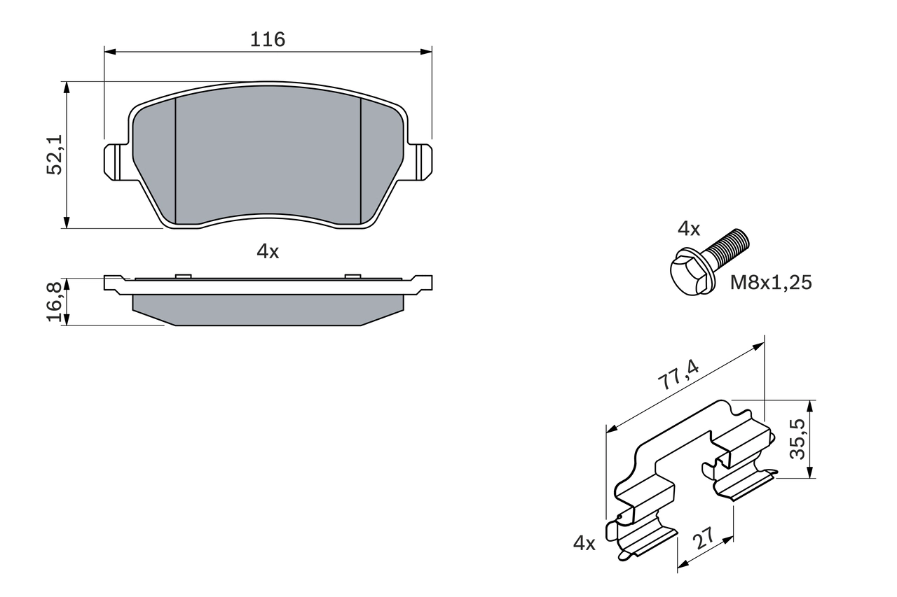 Brake Pad Set, disc brake 0 986 494 592