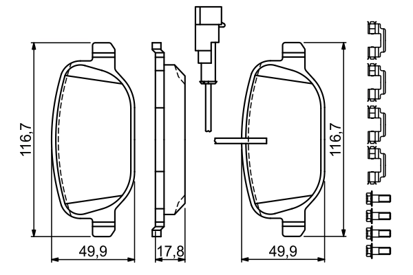 Brake Pad Set, disc brake 0 986 494 717