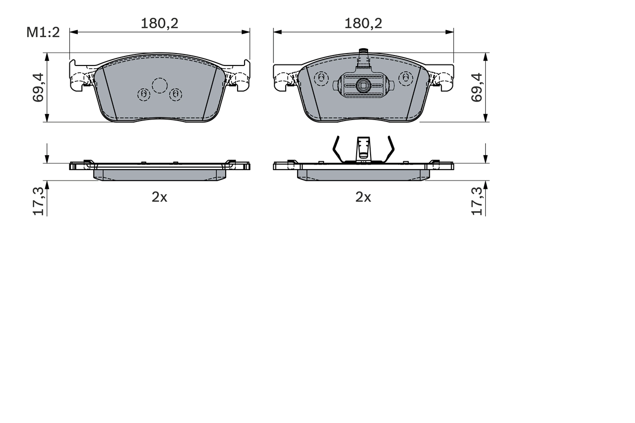 Brake Pad Set, disc brake 0 986 424 436