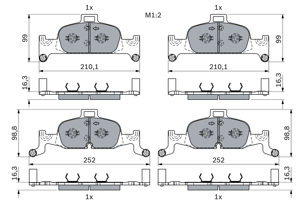 Brake Pad Set, disc brake 0 986 424 432
