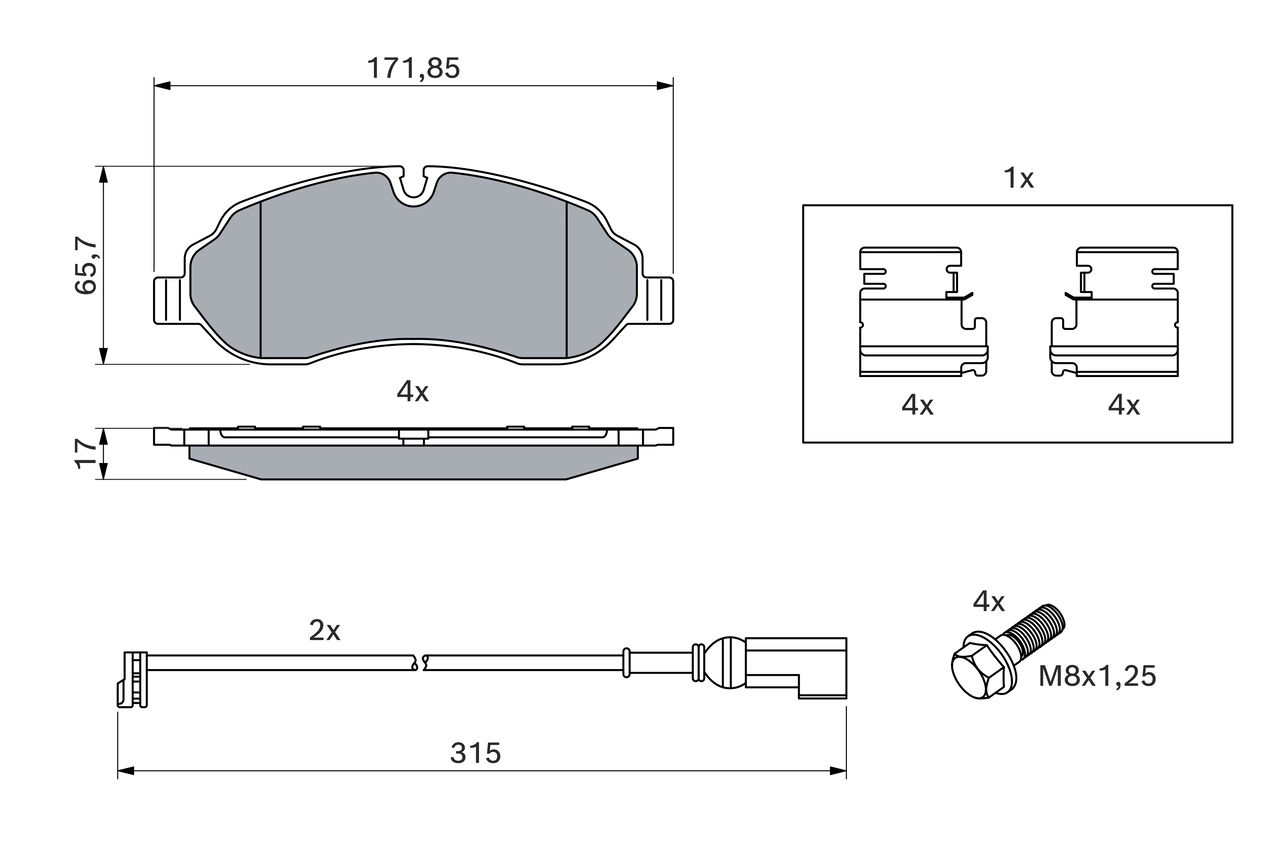 Brake Pad Set, disc brake 0 986 494 845