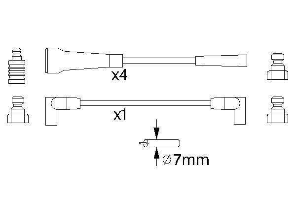BOSCH 0 986 356 744 Ignition Cable Kit