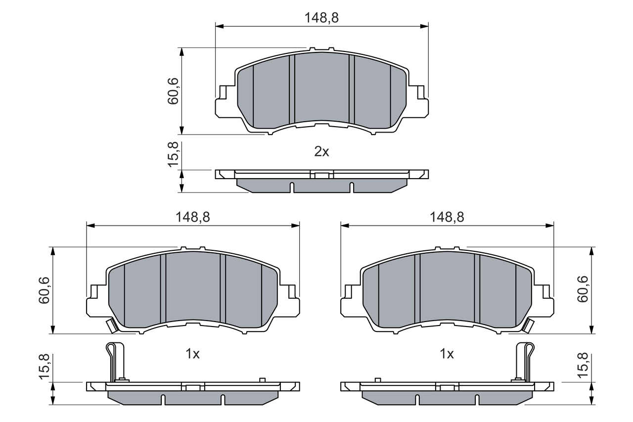 Brake Pad Set, disc brake 0 986 460 070