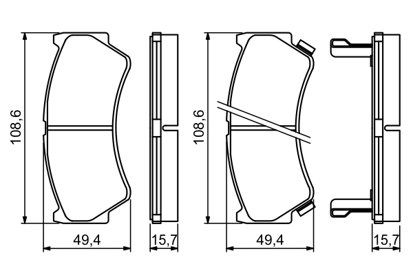 BOSCH 0 986 494 234 Brake Pad Set, disc brake