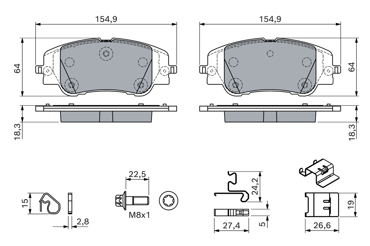 Brake Pad Set, disc brake 0 986 460 291