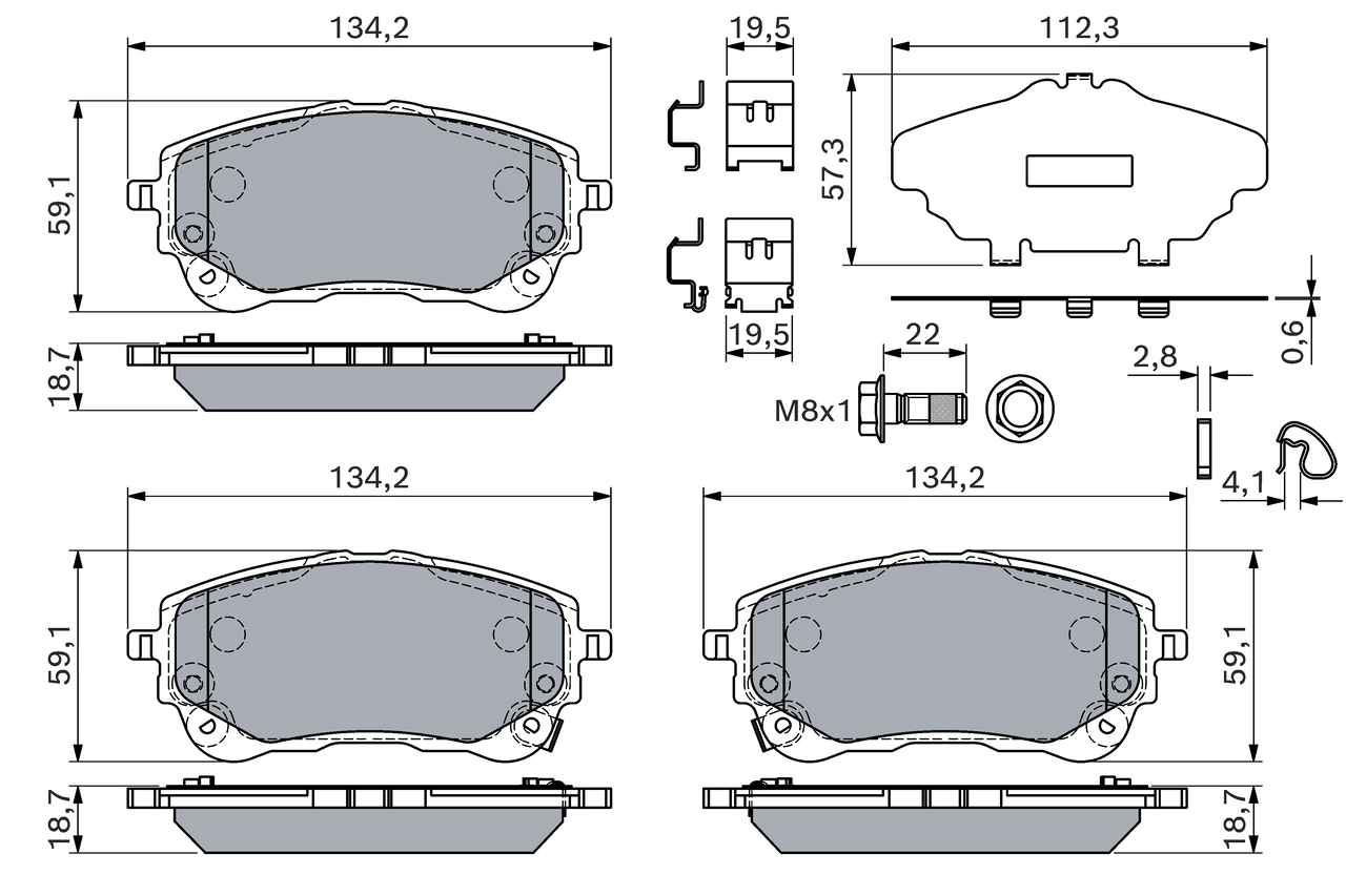 Brake Pad Set, disc brake 0 986 460 149