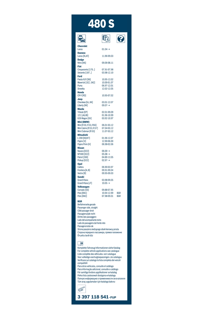 Wiper Blade Twin 3 397 118 541