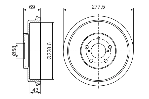 BOSCH 0 986 477 279 Brake Drum