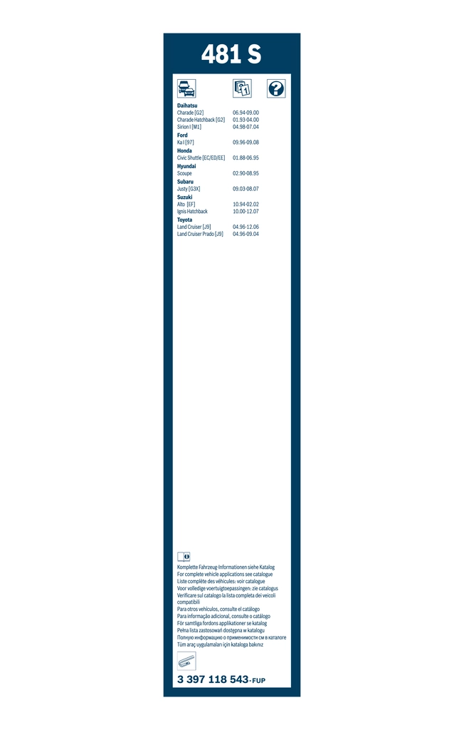 BOSCH 3 397 118 543 Wiper Blade