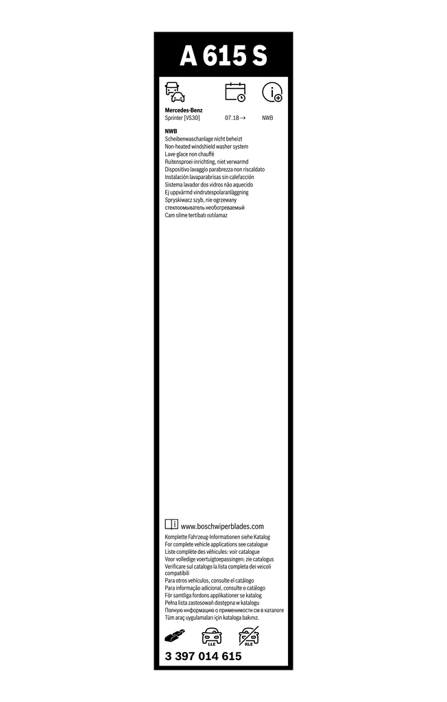 Wiper Blade Aerotwin 3 397 014 615