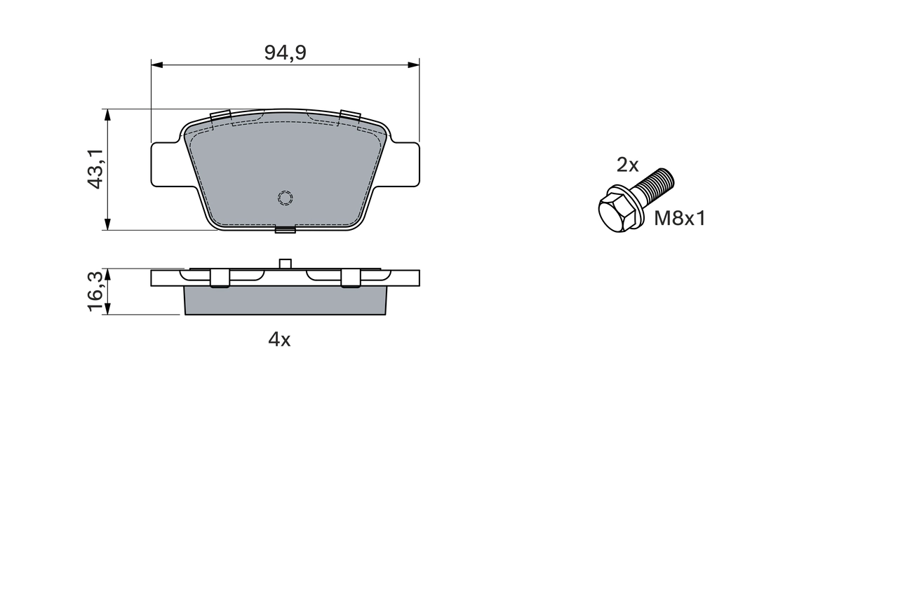 Brake Pad Set, disc brake 0 986 494 926