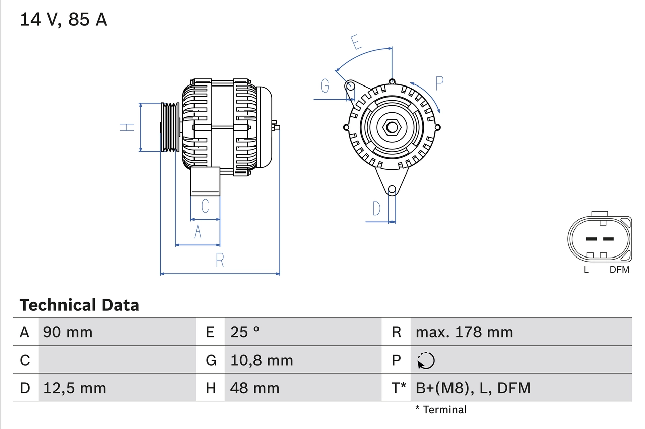 BOSCH 0 986 042 470 Alternator