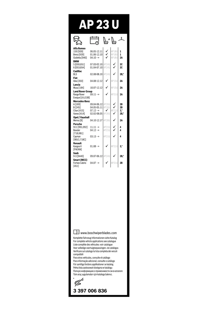 BOSCH 3 397 006 836 Wiper Blade