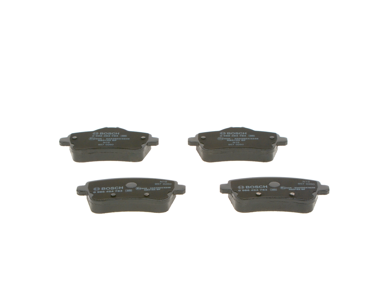 Brake Pad Set, disc brake 0 986 494 783
