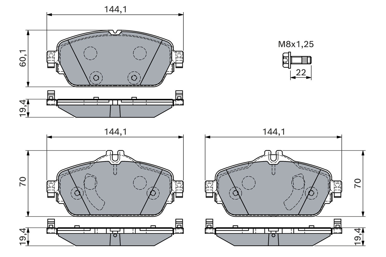 Brake Pad Set, disc brake 0 986 460 128