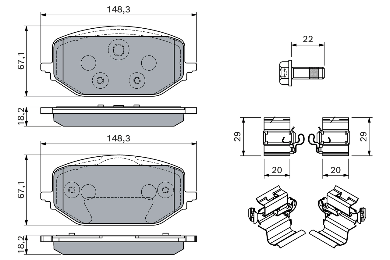 Brake Pad Set, disc brake 0 986 460 165