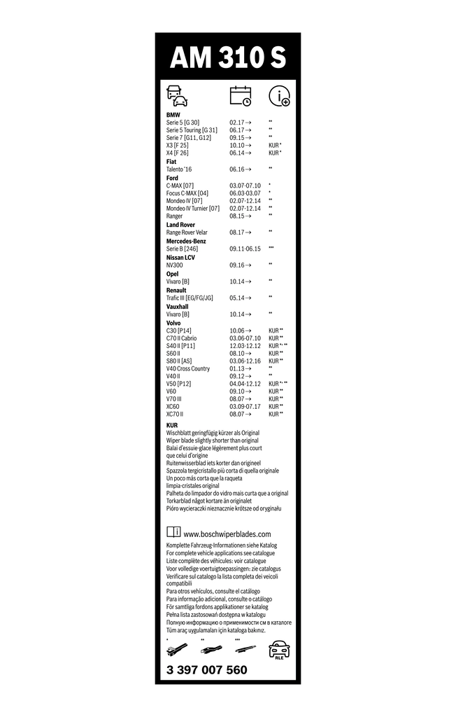 Wiper Blade Aerotwin Multi-Clip 3 397 007 560