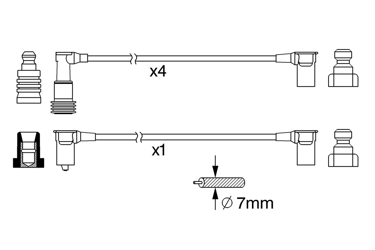 BOSCH 0 986 356 377 Ignition Cable Kit