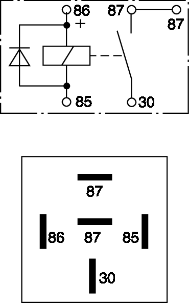Relay, main current 0 332 019 155