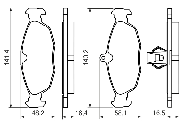 Brake Pad Set, disc brake 0 986 494 413