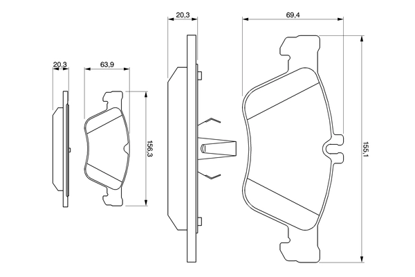 Brake Pad Set, disc brake 0 986 494 001