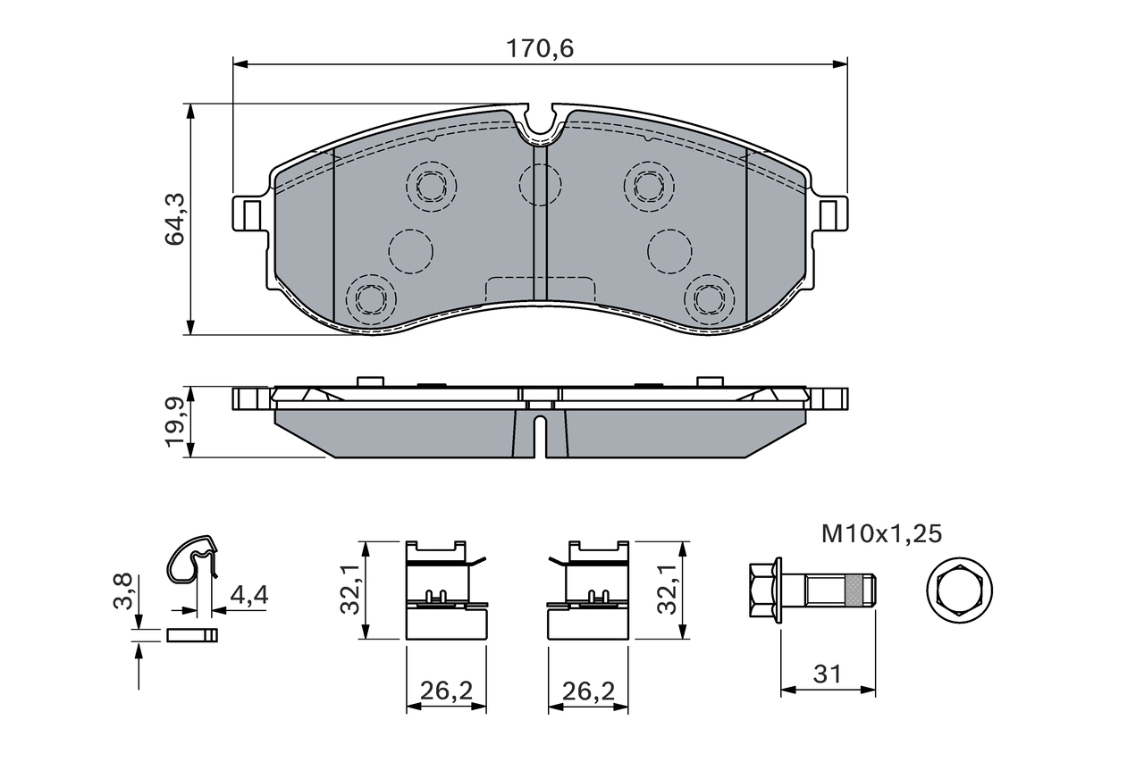 Brake Pad Set, disc brake 0 986 460 115