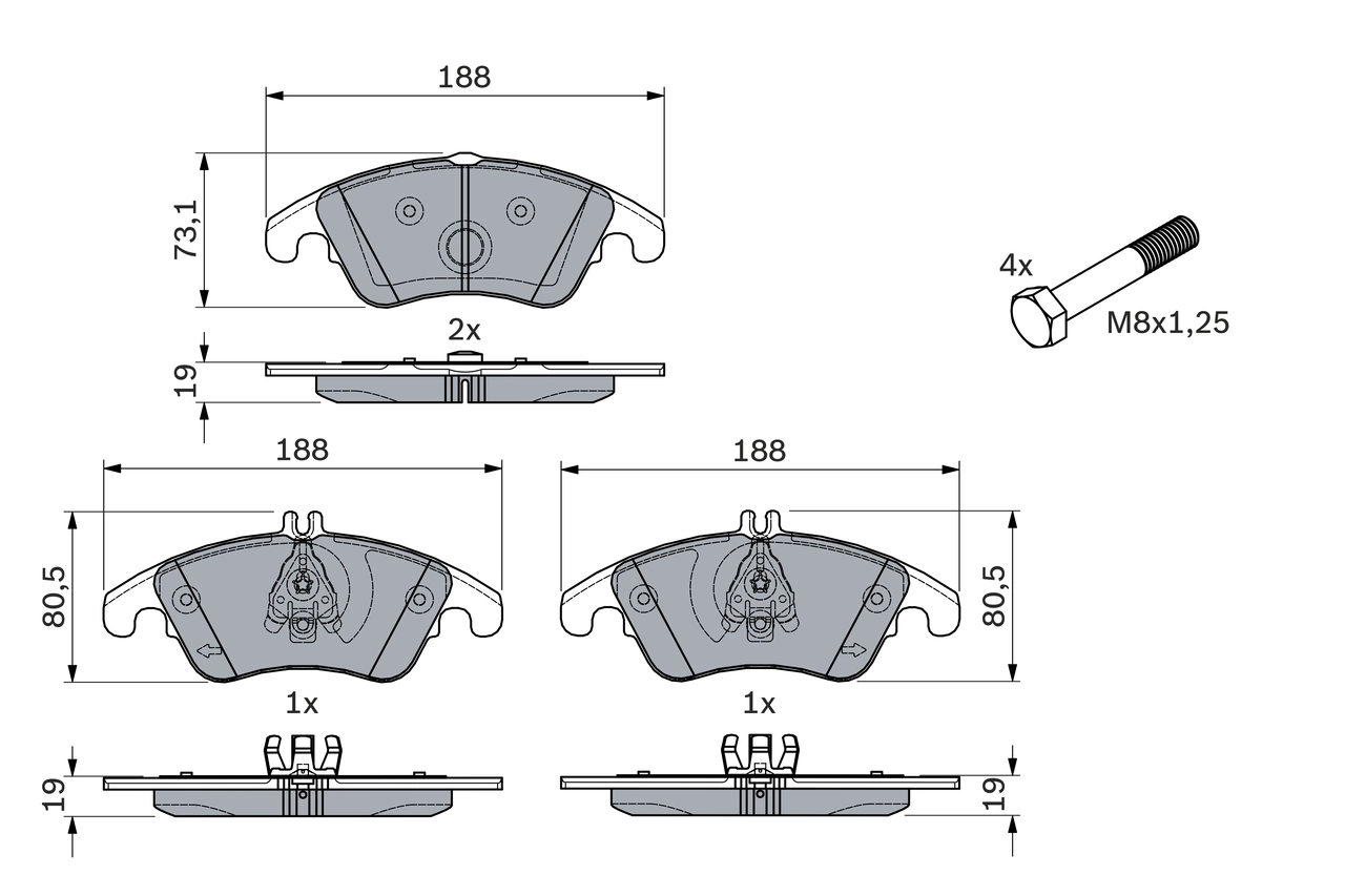 Brake Pad Set, disc brake 0 986 494 263