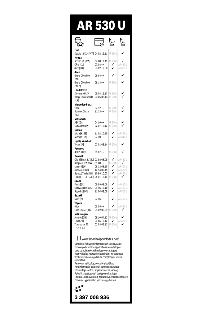 Wiper Blade Aerotwin Retro 3 397 008 936