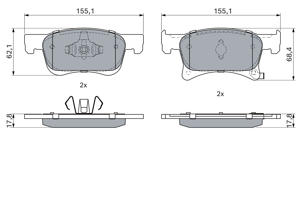 Brake Pad Set, disc brake 0 986 494 823