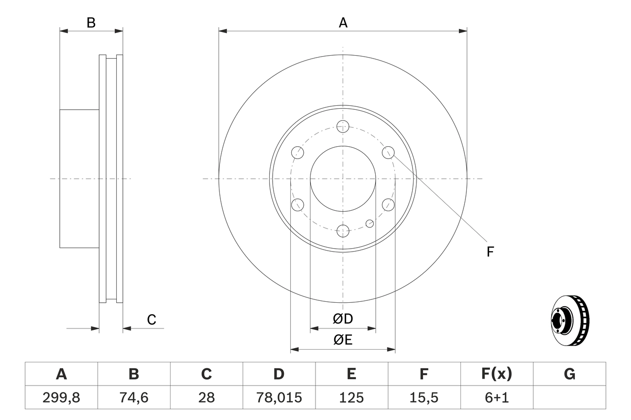 BOSCH 0 986 479 641 Brake Disc
