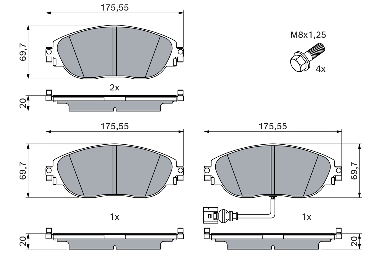 Brake Pad Set, disc brake 0 986 494 704