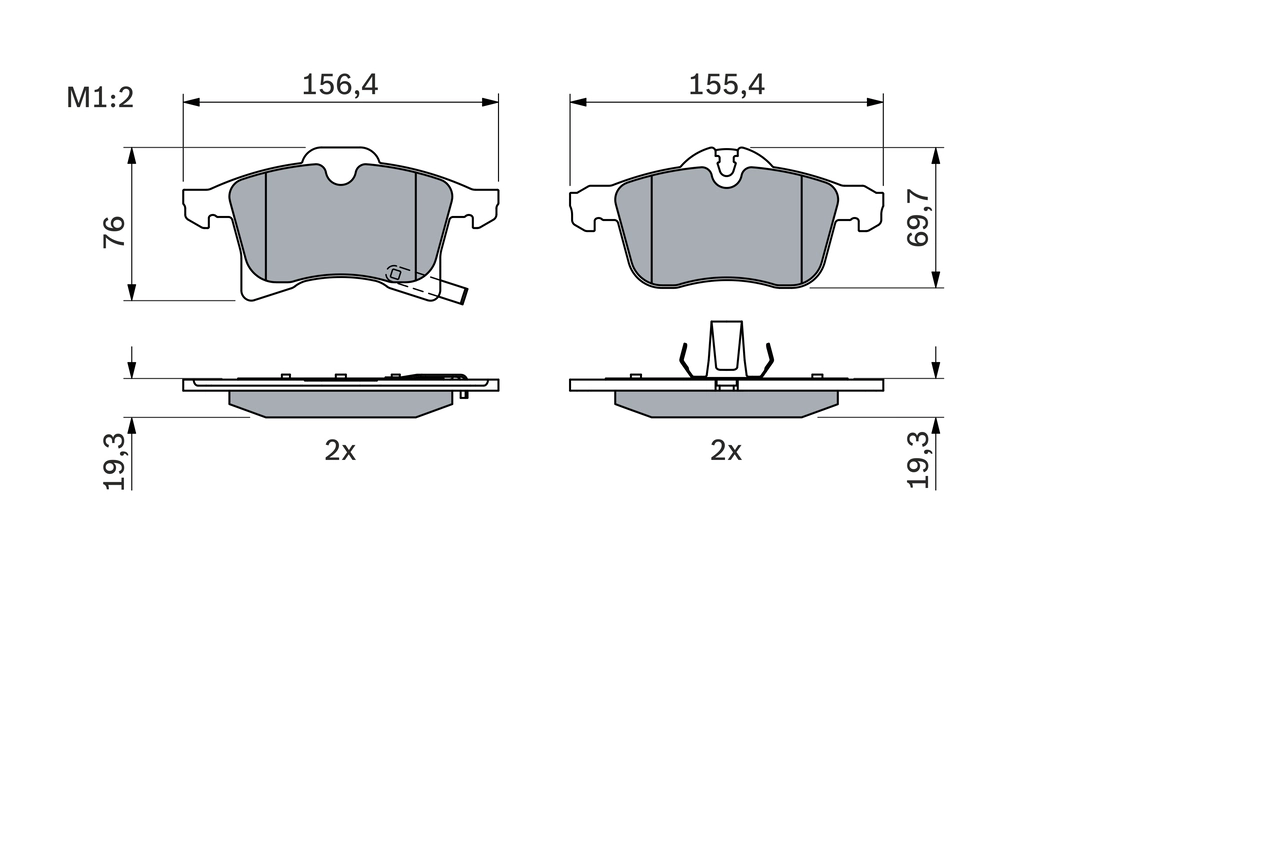 Brake Pad Set, disc brake 0 986 424 707