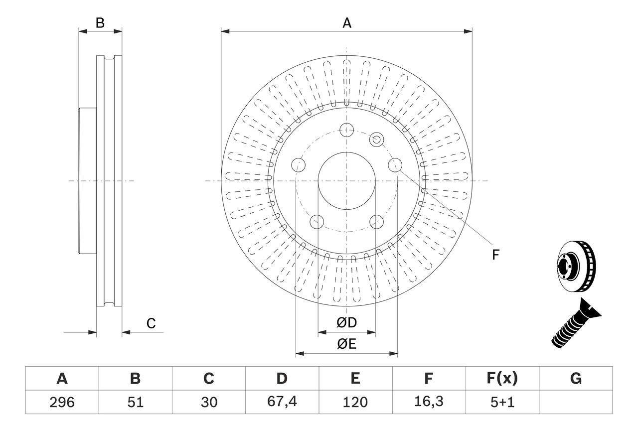 Brake Disc 0 986 479 C65