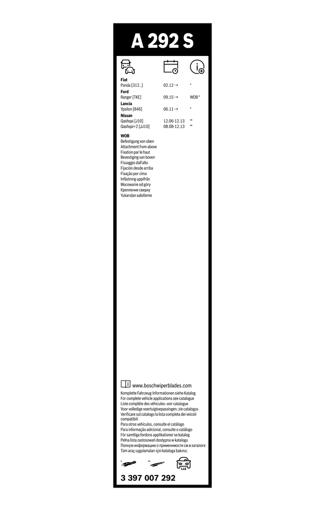 Wiper Blade Aerotwin 3 397 007 292