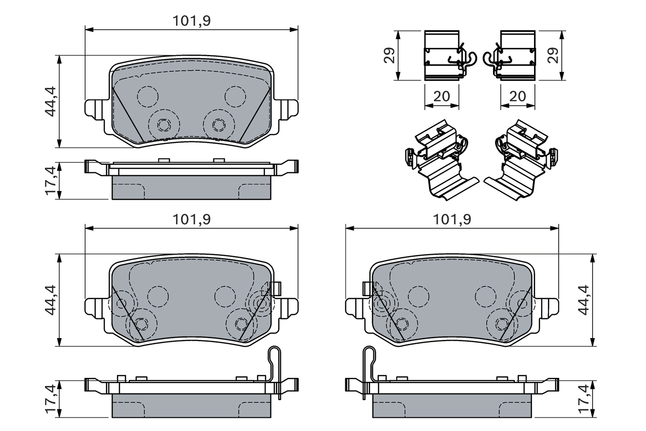 Brake Pad Set, disc brake 0 986 460 161